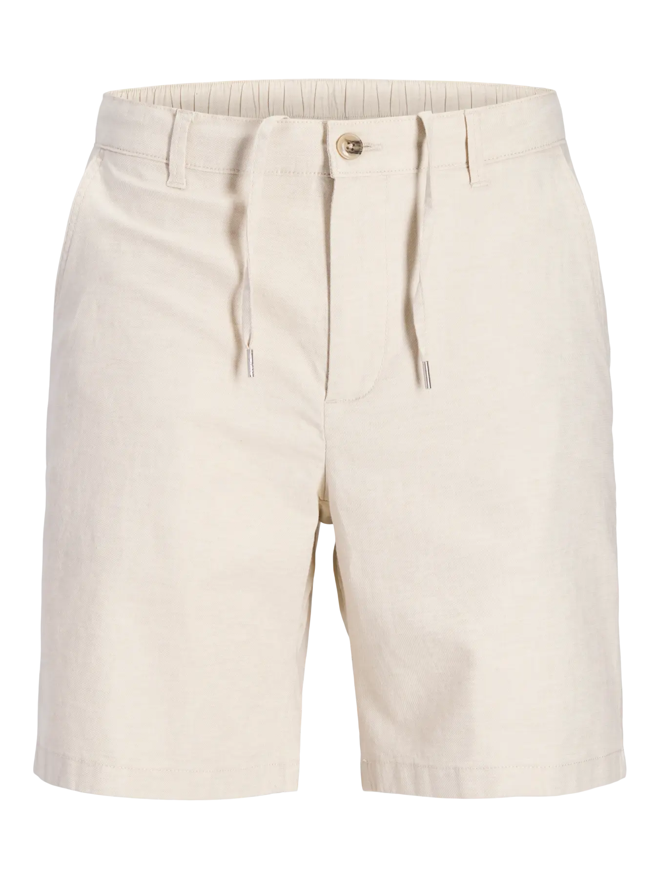 JACK & JONES Heren Korte Broek Regular Chino Cotton/ Linnen Moonbeam