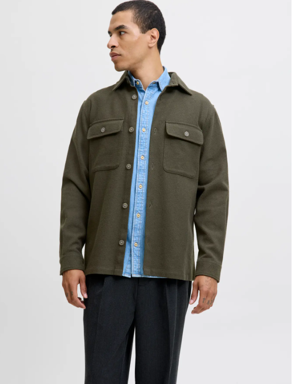 JACK&JONES Heren Overshirt Rayle Donkergroen - Afbeelding 3
