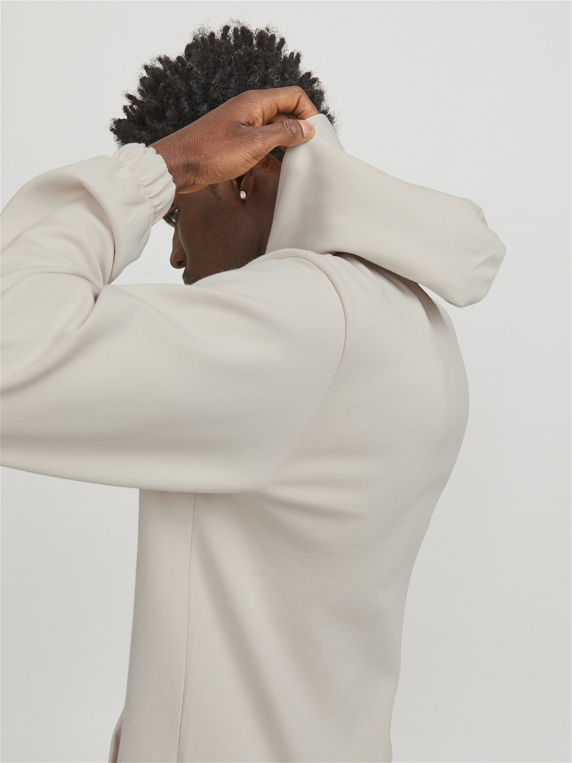 JACK&JONES Sweat Hoodie Moonbeam Lichtbeige - Afbeelding 6