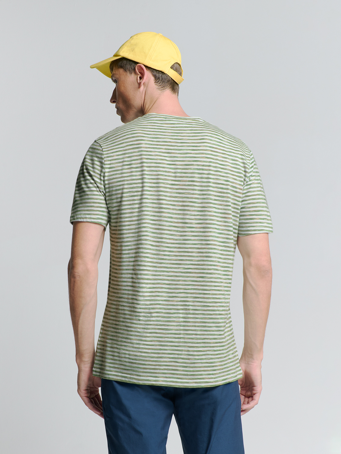 NO EXCESS T-Shirt Wit-Groen Gestreept  - Afbeelding 3