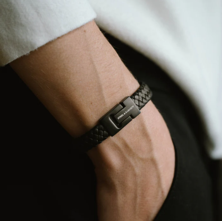 STEEL&BARNETT Herenarmband Harrison Black Edition Zwart  - Afbeelding 2