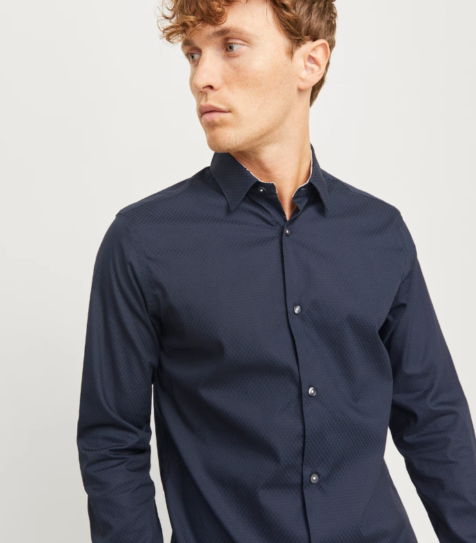 JACK&JONES Overhemd Dobby Comfort Fit Night Sky  - Afbeelding 2