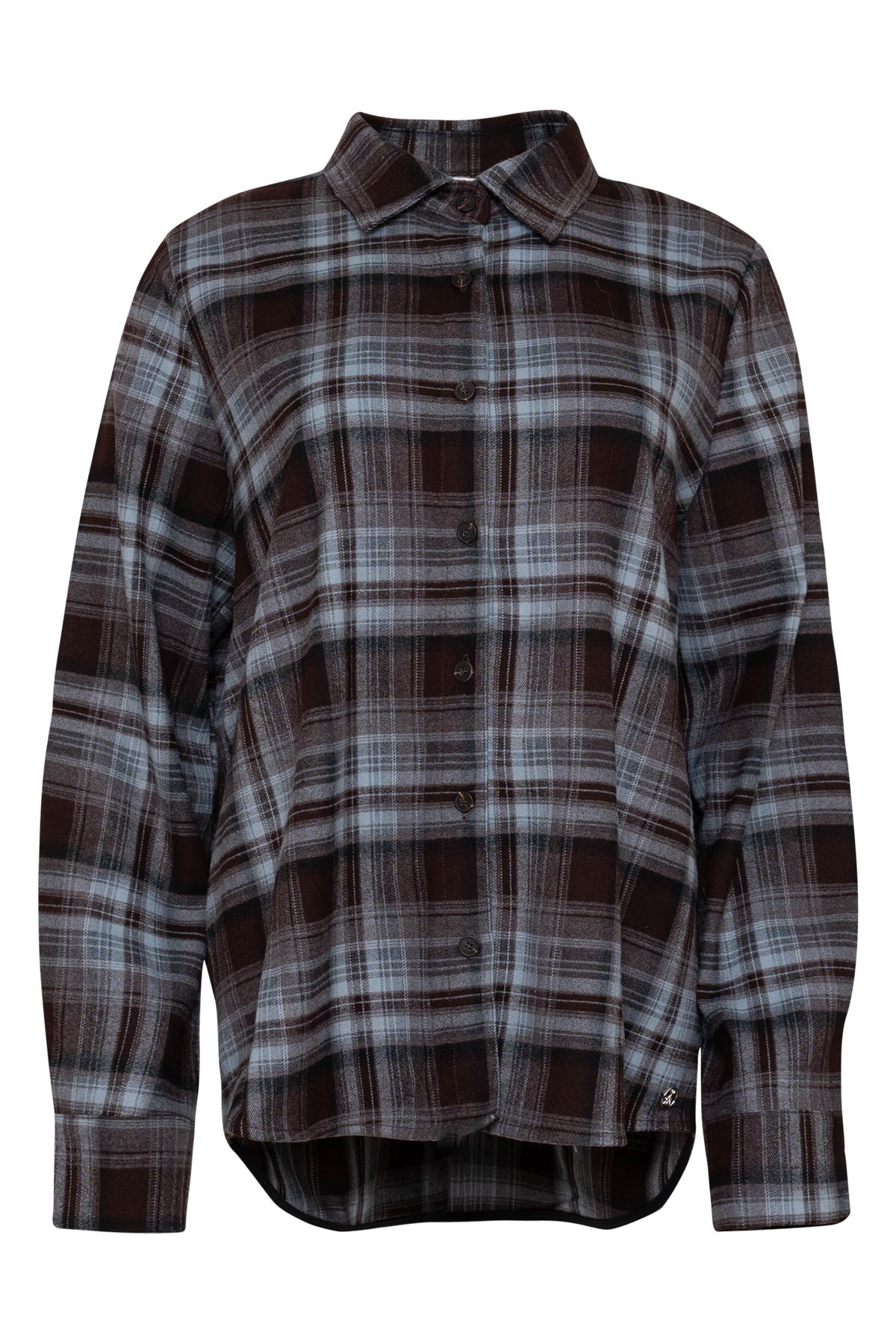 MAICAZZ Geruite Dames Blouse Ziggy Donkerbruin-Blauw  - Afbeelding 3
