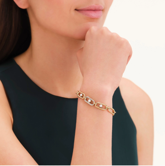 ROSEFIELD Dames Armband Pearl Chrystal Goudkleur 