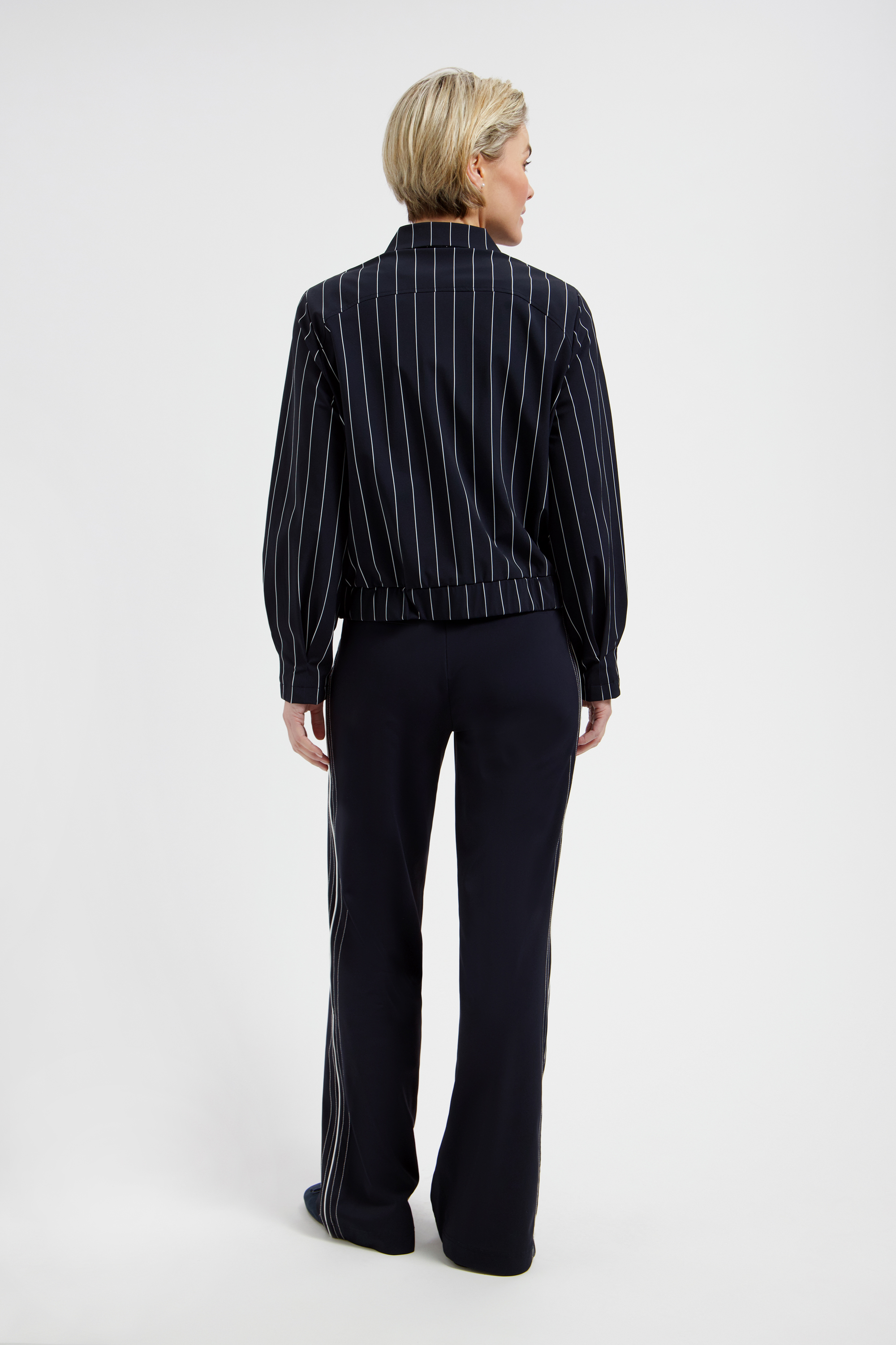 LADY DAY Dames Broek Elza Donkerblauw Met Bies  - Afbeelding 3