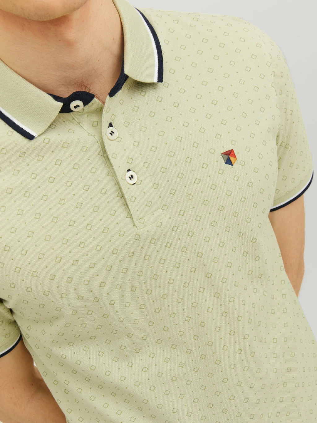 JACK&JONES Poloshirt Paulos Play Print Celadon Green  - Afbeelding 4