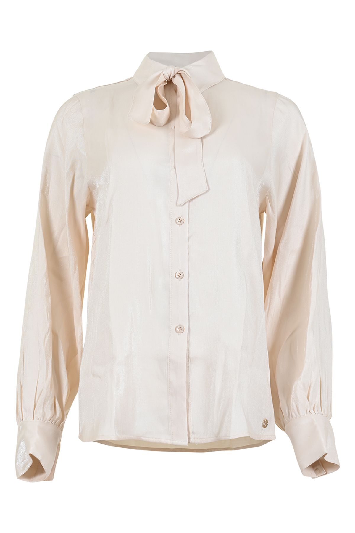 MAICAZZ Dames Blouse Lilo Met Strik Sand Sparkle 