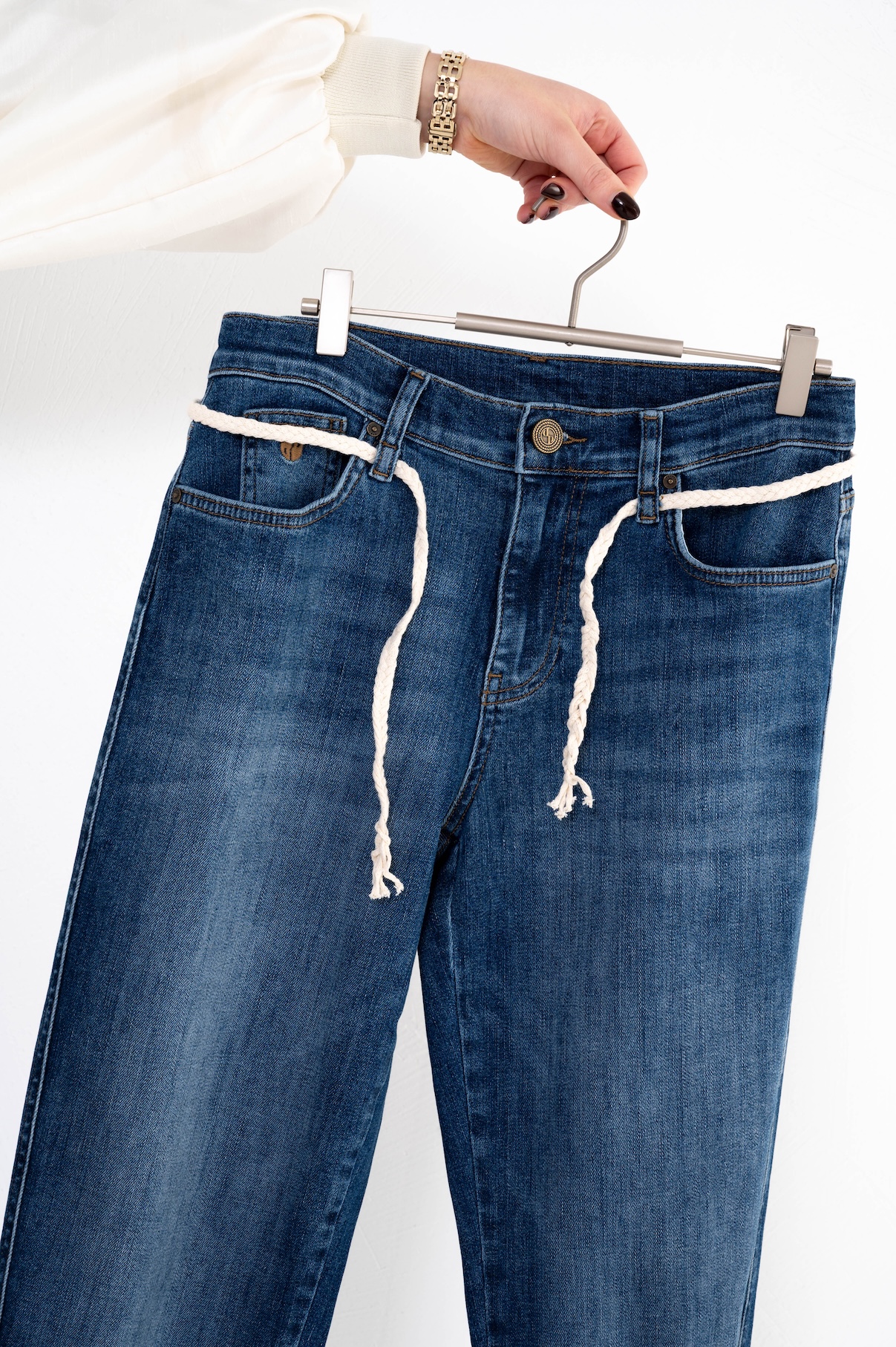 DNM PURE Dames Carrot Fit Spijkerbroek Diaz Authentic Blue  - Afbeelding 3
