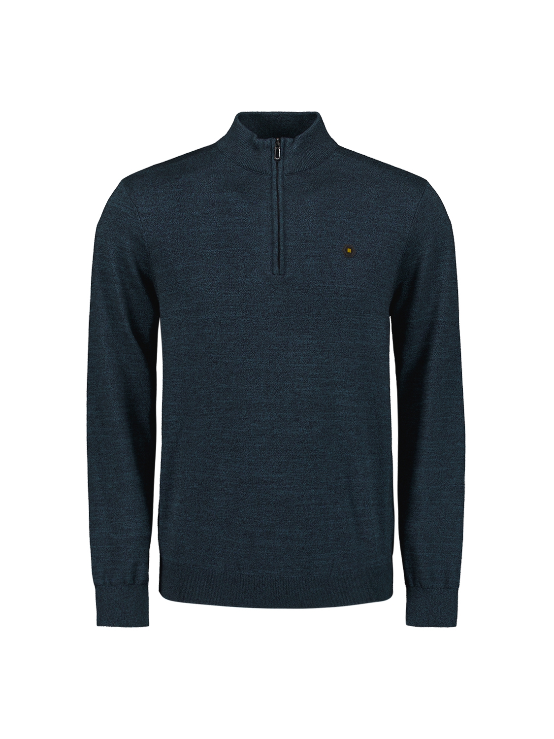 NO EXCESS Gebreide Heren Trui Met Halve Rits Blauw - Afbeelding 6