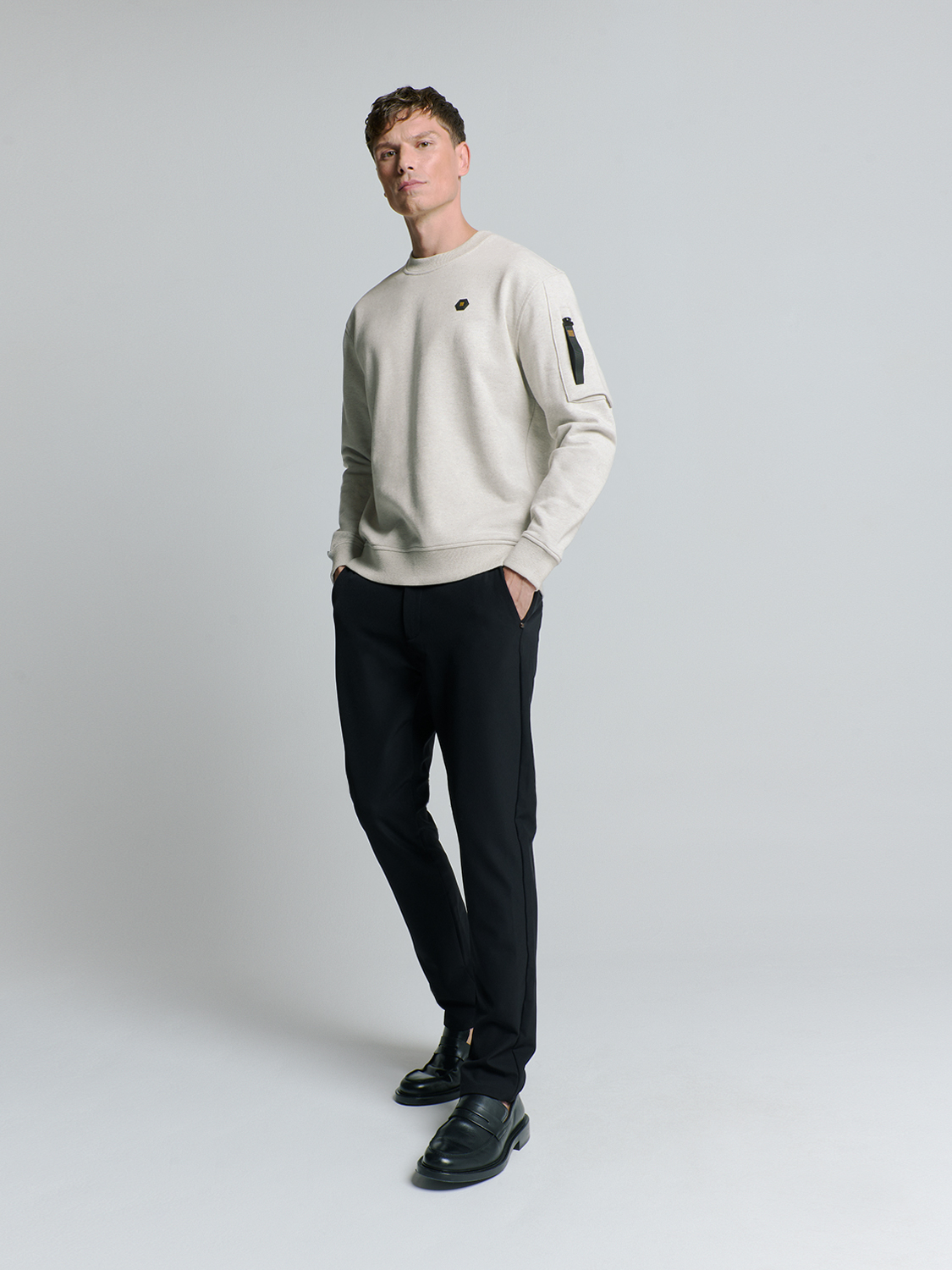 NO EXCESS Heren Sweatshirt Chalk Beige  - Afbeelding 3