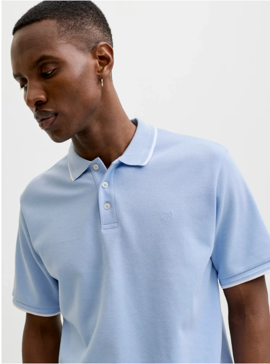 JACK & JONES Premium Heren Poloshirt Tricot Lichtblauw - Afbeelding 6