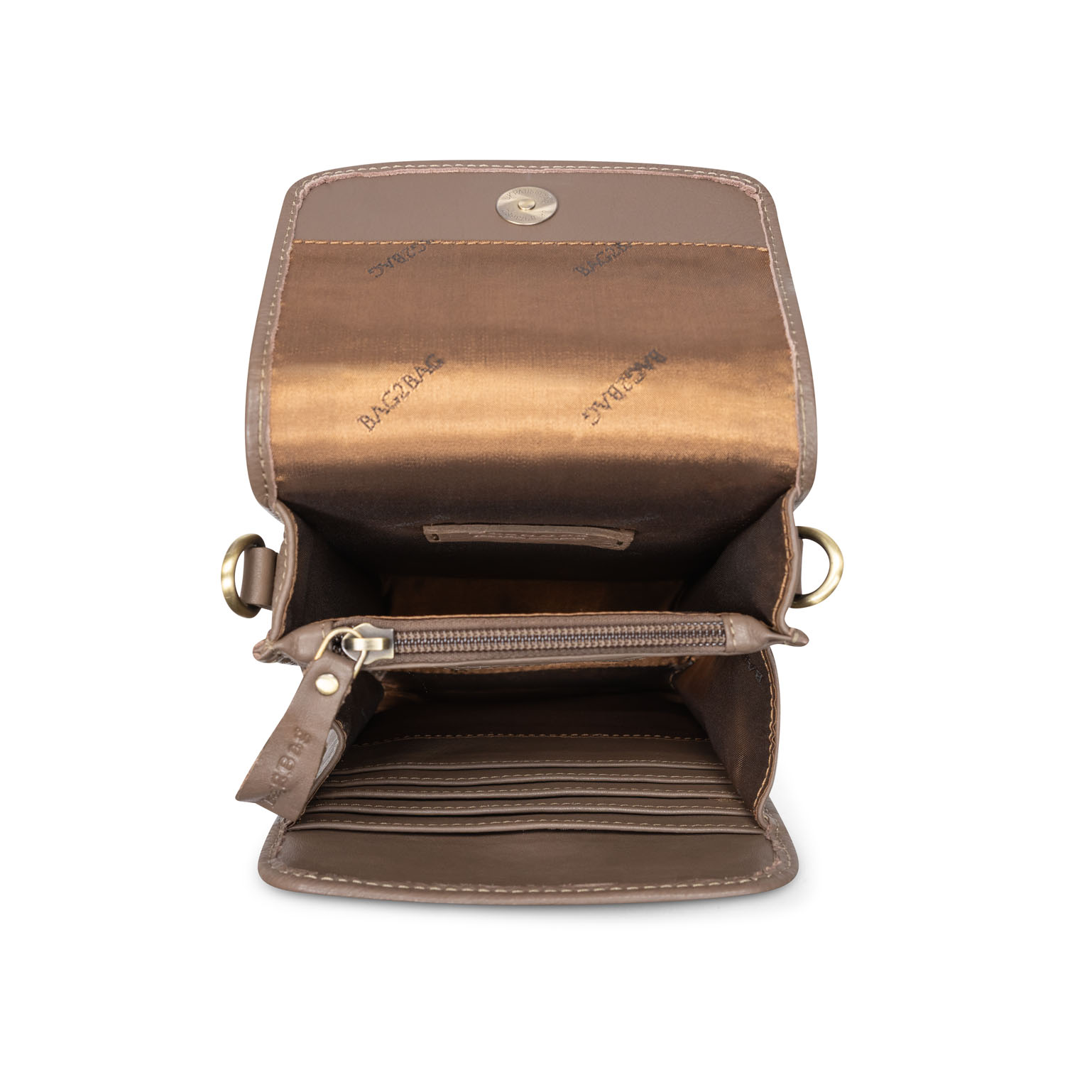 BAG2BAG Leren Crossbody Tas Bali Dark Stone  - Afbeelding 3