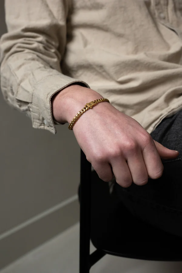 Steel&Barnett Herenarmband Svelte Stephen - Matt Gold  - Afbeelding 3