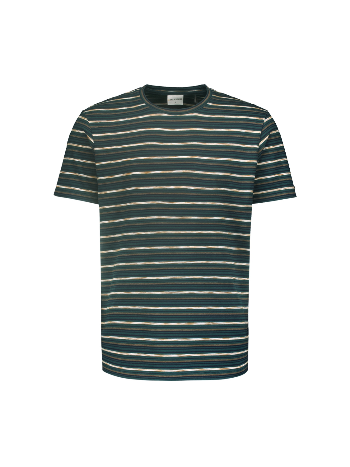 NO EXCESS T-Shirt Gestreept Donkergroen  - Afbeelding 5