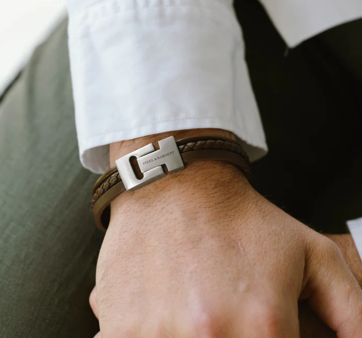 STEEL&BARNETT Herenarmband Casual Cole Bruin Leer  - Afbeelding 2