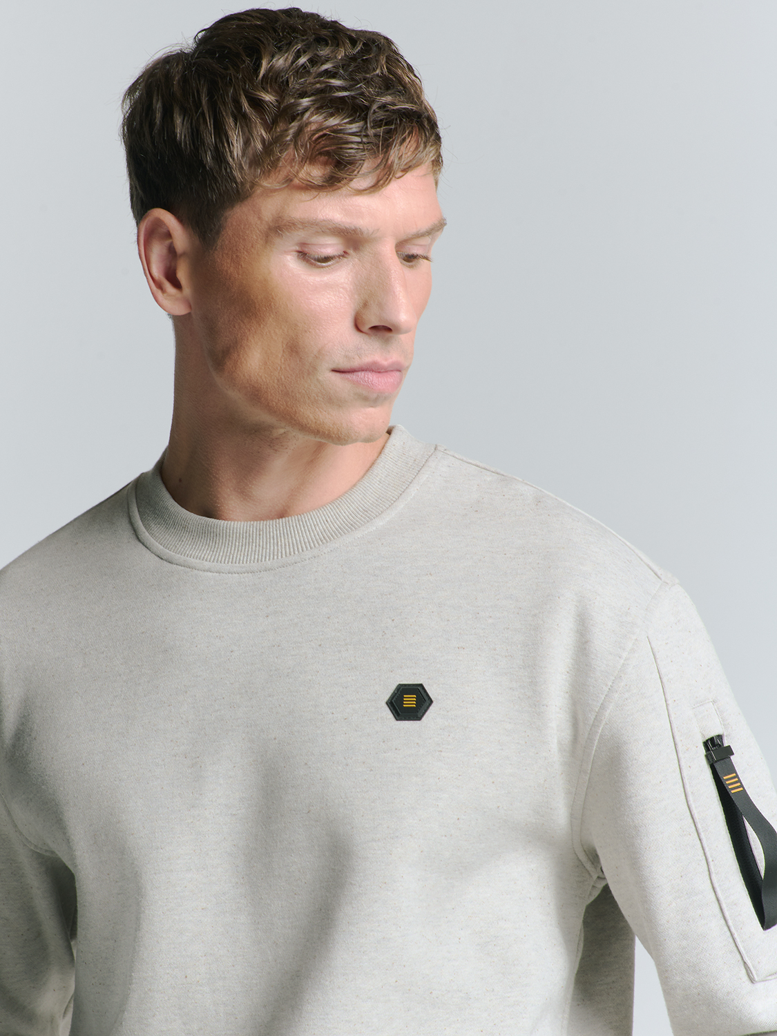 NO EXCESS Heren Sweatshirt Chalk Beige  - Afbeelding 4