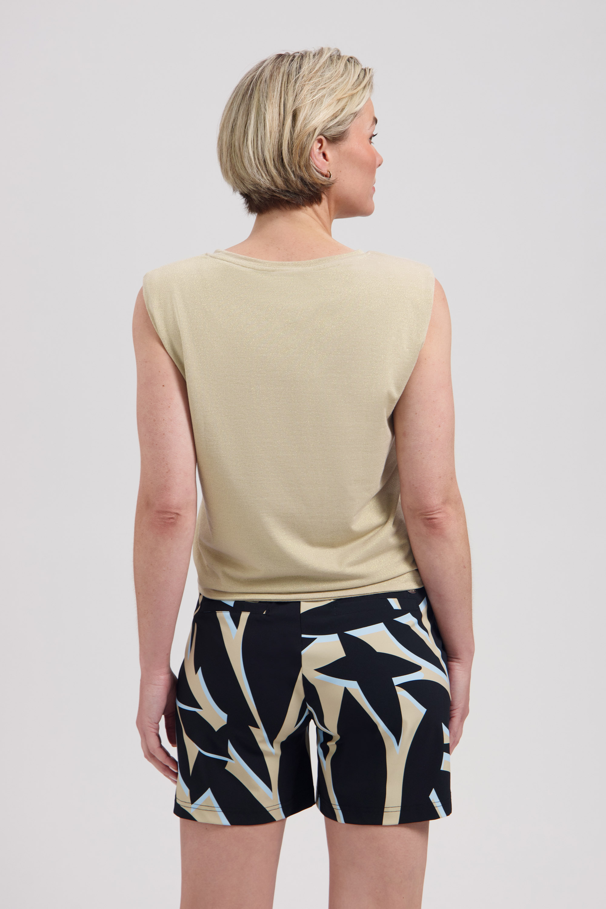 LADY DAY Dames Top Vida Shell Beige Goud  - Afbeelding 2