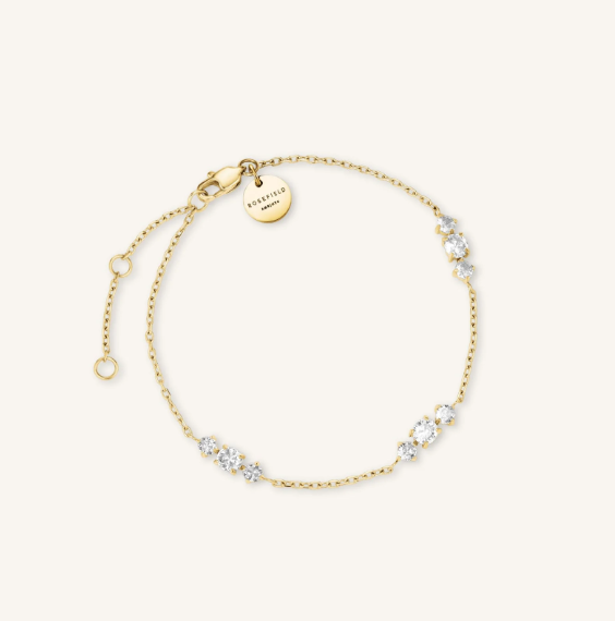 ROSEFIELD Dames Armband Triple Crystal Goudkleur 