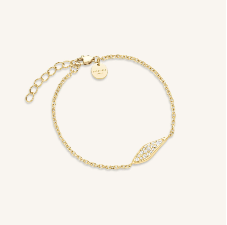 ROSEFIELD Damesarmband Pave Leaf Goudkleurig 
