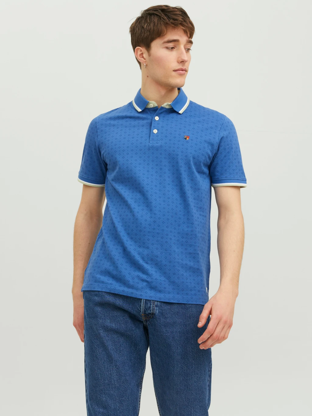 JACK&JONES Poloshirt Paulos Play Print Bright Cobalt  - Afbeelding 2