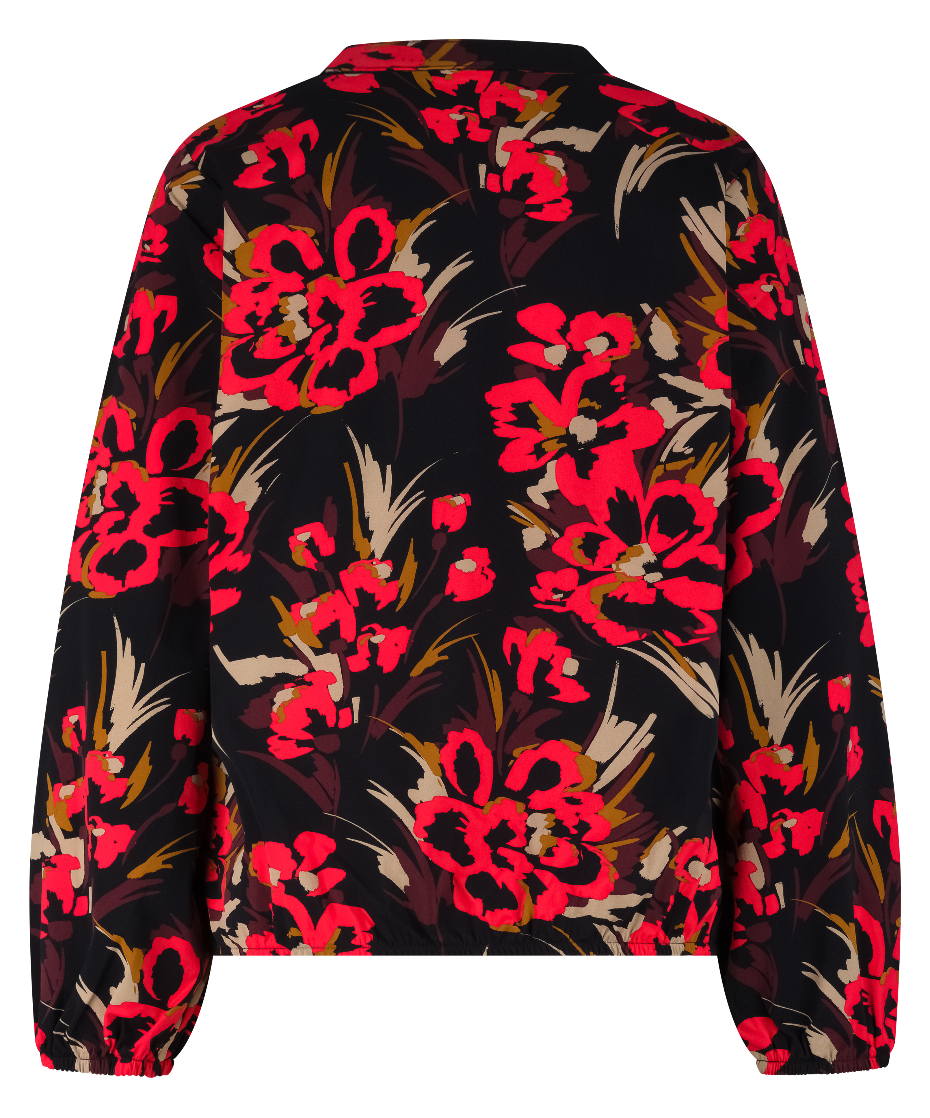 LADY DAY Dames Top Belen Flower Print Zwart-Rood  - Afbeelding 2