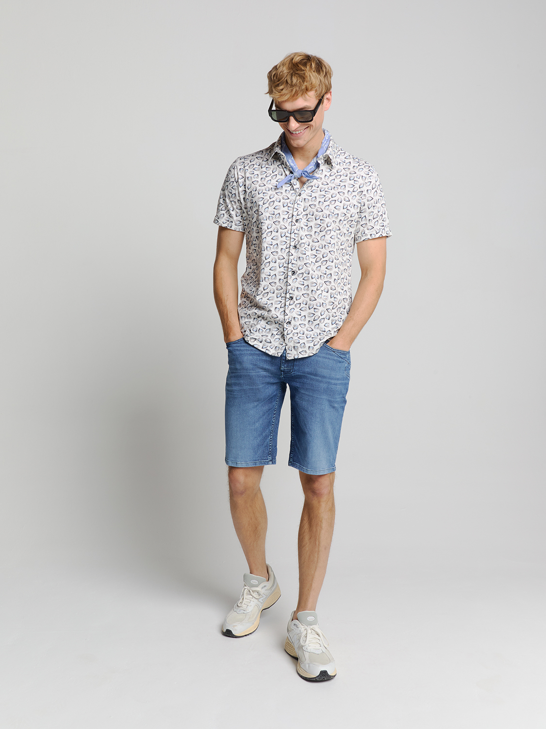 NO EXCESS Overhemd Korte Mouwen Jersey Stretch Print  - Afbeelding 3