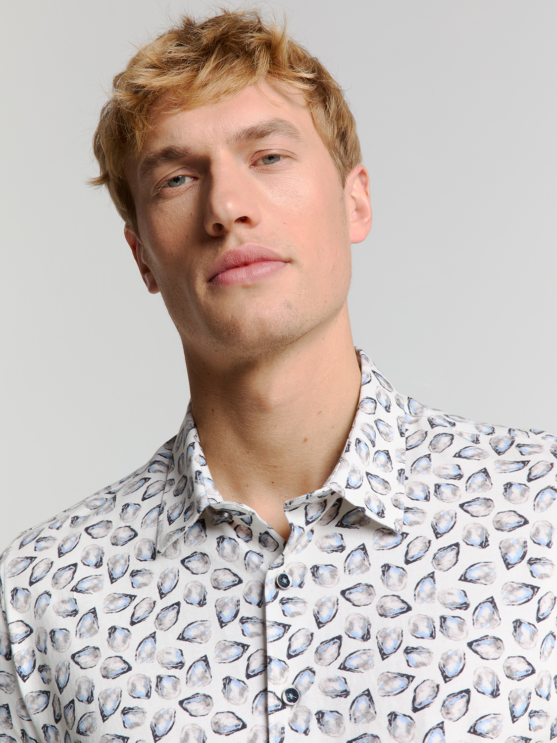 NO EXCESS Overhemd Korte Mouwen Jersey Stretch Print  - Afbeelding 4