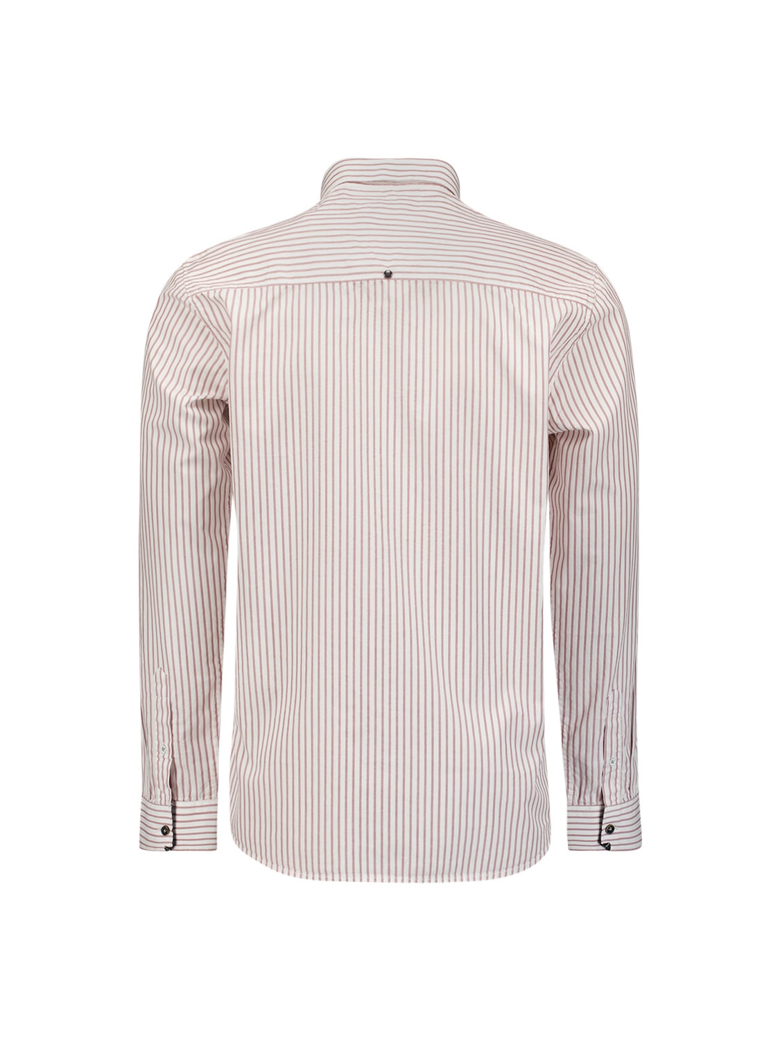 NO EXCESS Heren Overhemd Gestreept Wit-Aubergine  - Afbeelding 2
