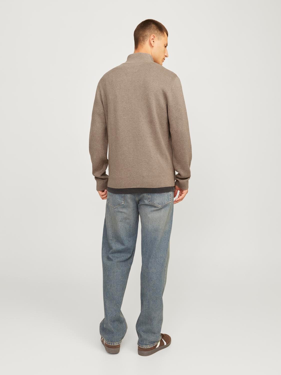 JACK&JONES Heren Trui Met Rits Milano Zandkleur  - Afbeelding 3