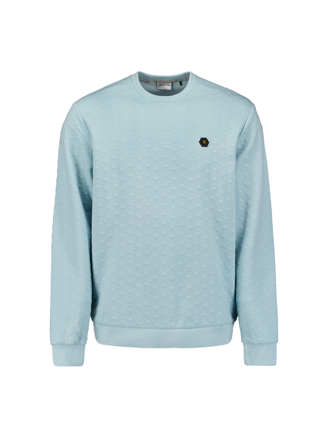 NO EXCESS Heren Sweater Jacquard Ice Lichtblauw 