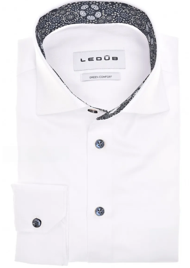 LEDÛB Overhemd Wit Modern Fit 
