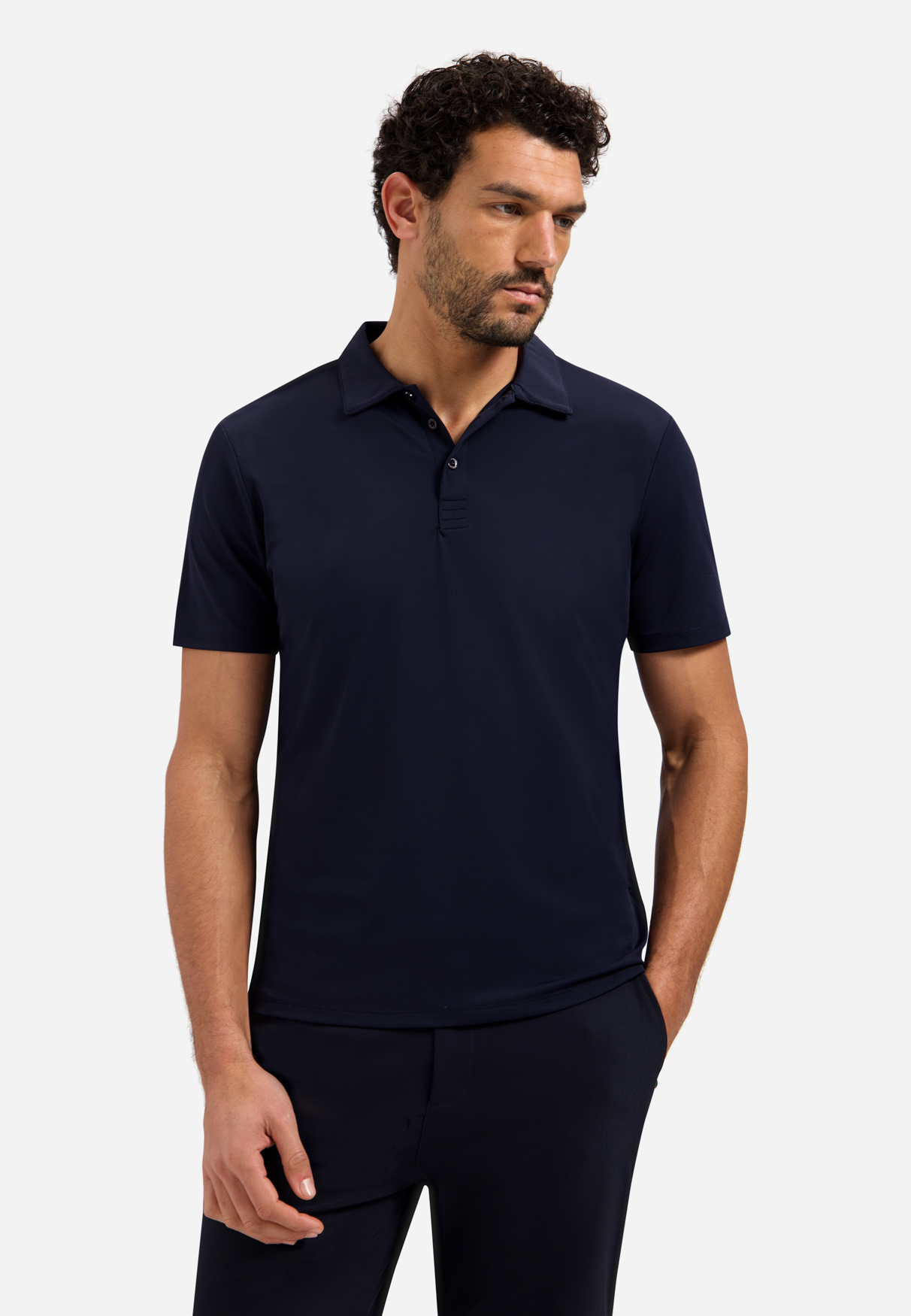 NO EXCESS Heren Poloshirt Travel Jersey Sedoc Donkerblauw 