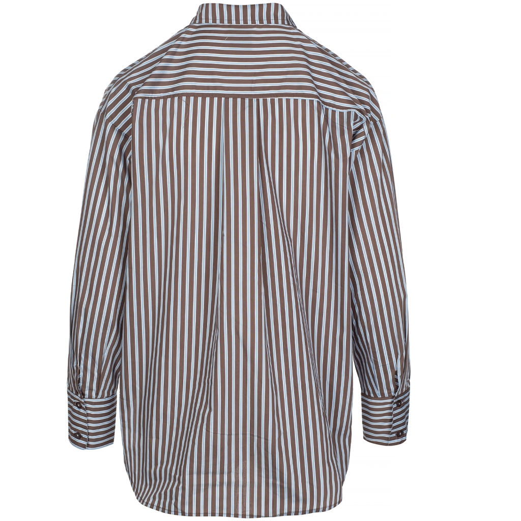 ONE TWO LUXZUZ Dames Blouse Gertantu Bruin Gestreept  - Afbeelding 3