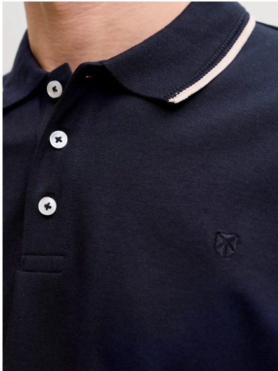 JACK & JONES Premium Heren Poloshirt Tricot Donkerblauw - Afbeelding 5