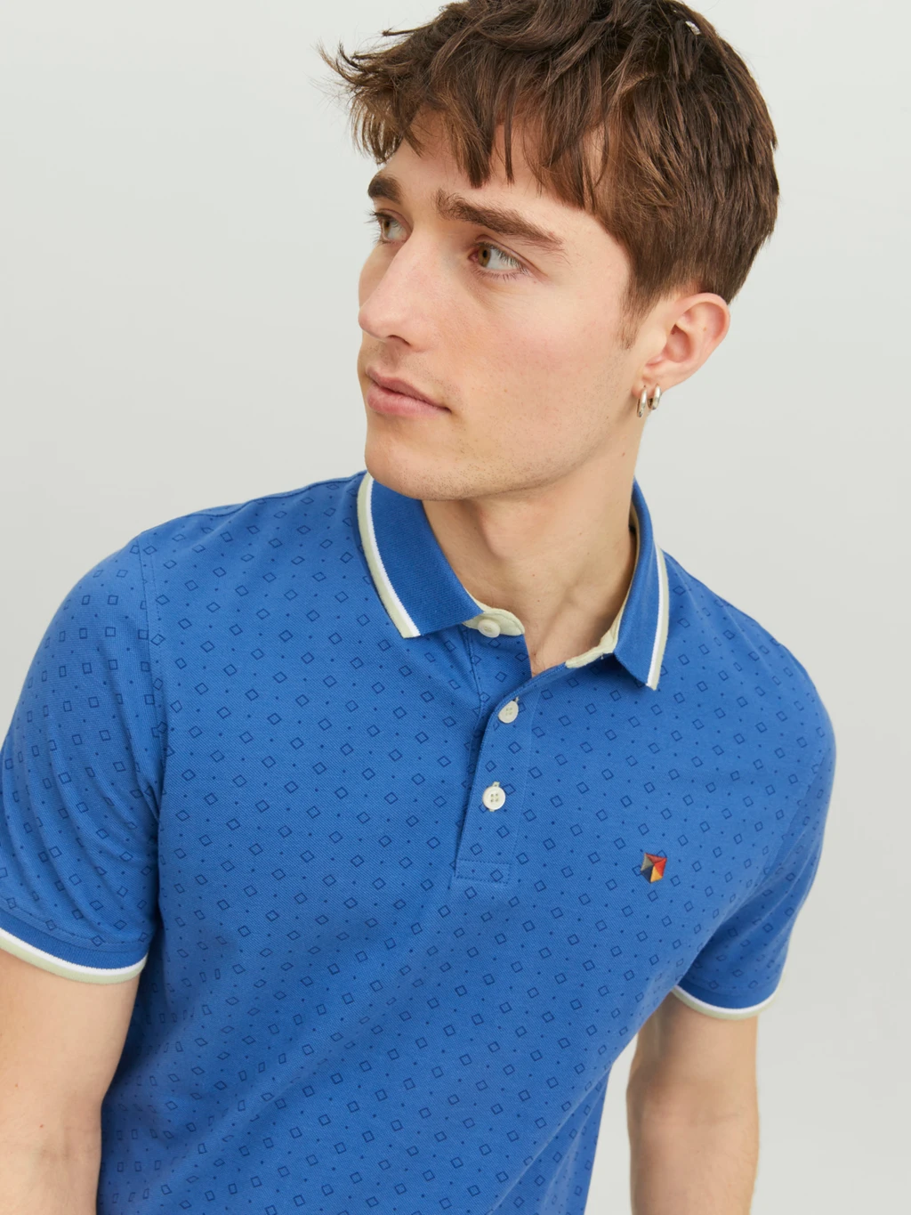 JACK&JONES Poloshirt Paulos Play Print Bright Cobalt  - Afbeelding 6