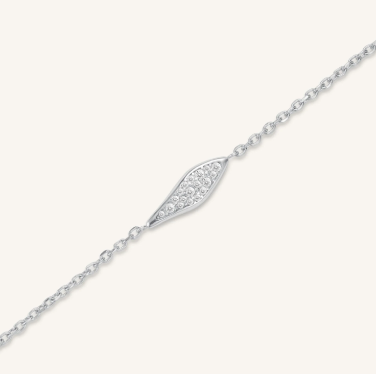 ROSEFIELD Damesarmband Pave Leaf Zilverkleur - Afbeelding 3