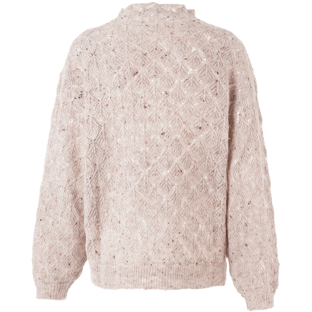 ONE TWO LUXZUZ Gebreide Dames Trui Joye Licht Taupe - Afbeelding 2