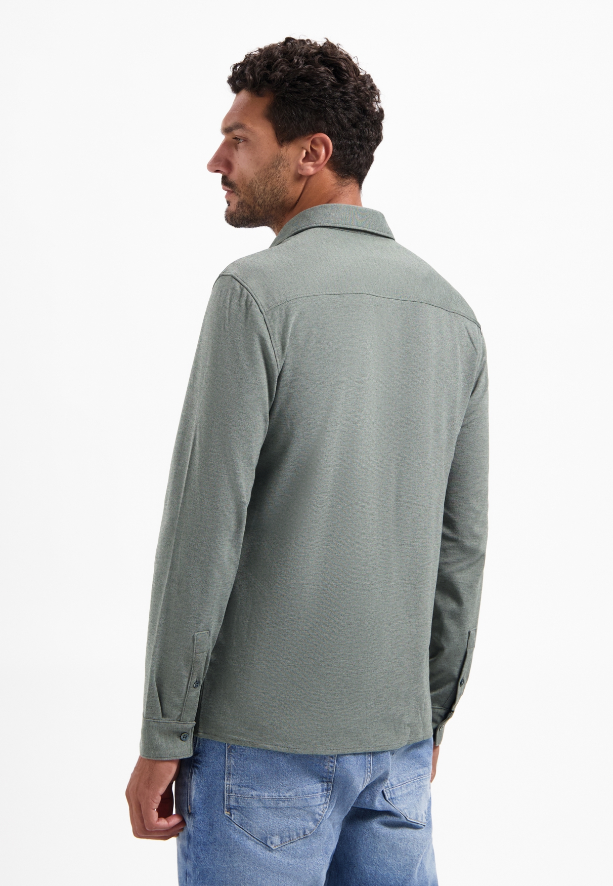 NO EXCESS Heren Jersey Overhemd Timeless Basic Donkergrijs  - Afbeelding 2