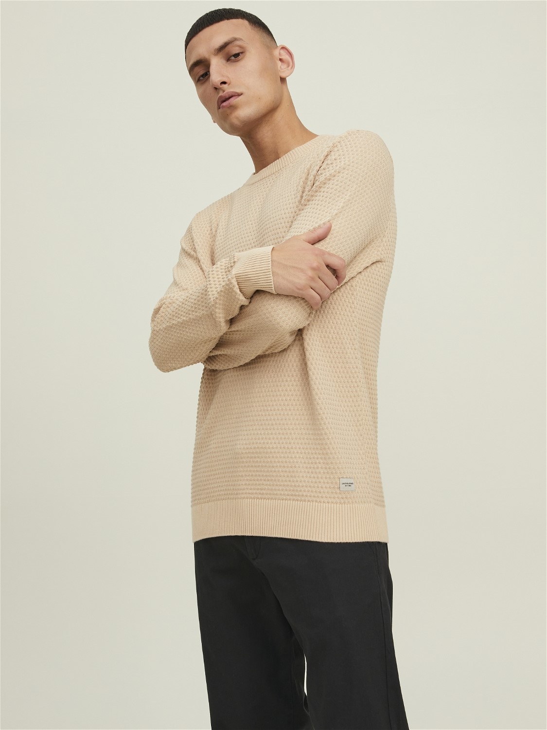 JACK&JONES Gebreide Herentrui Atlas Oatmeal  - Afbeelding 2