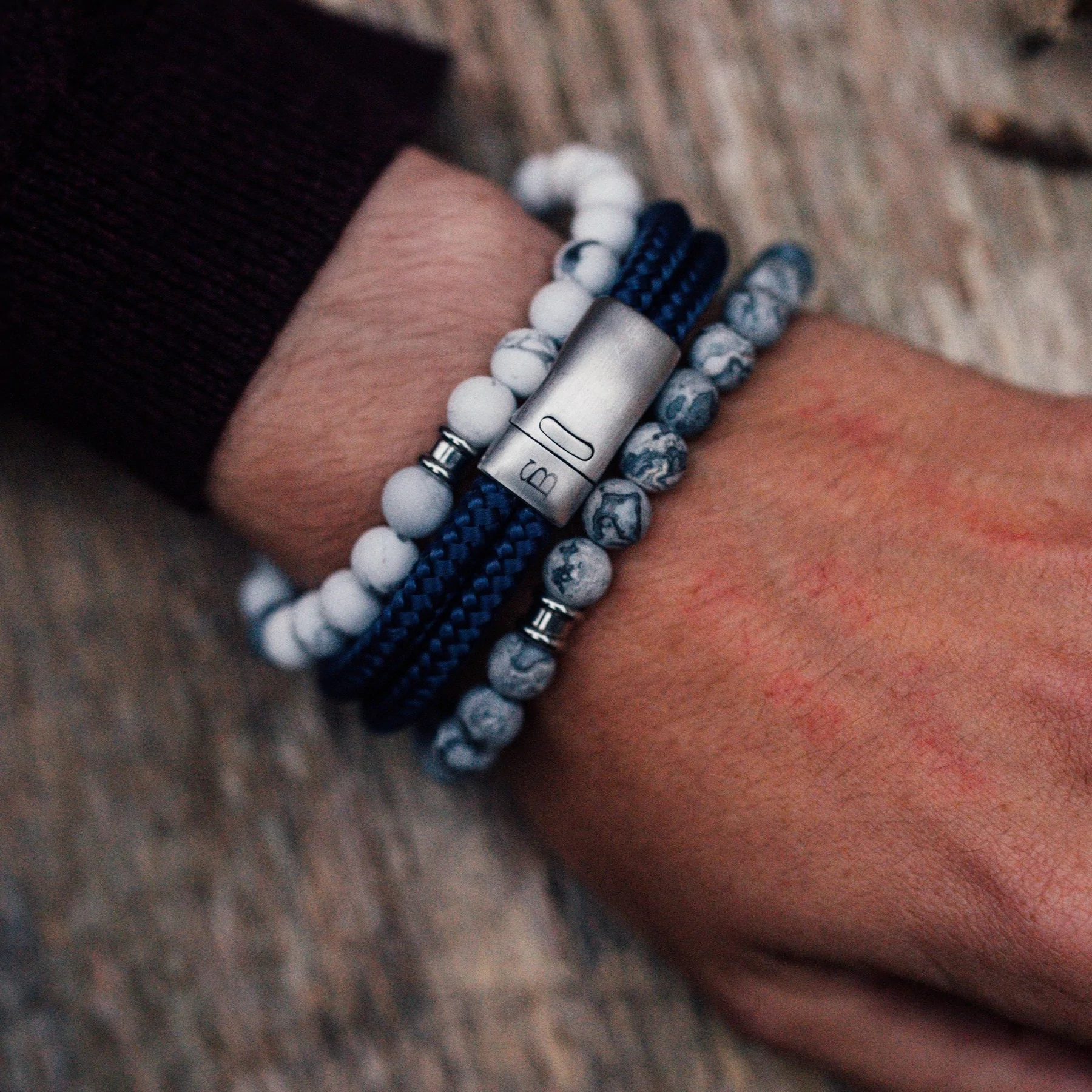 Steel&Barnett Herenarmband Stones Basic Smoky - Afbeelding 2