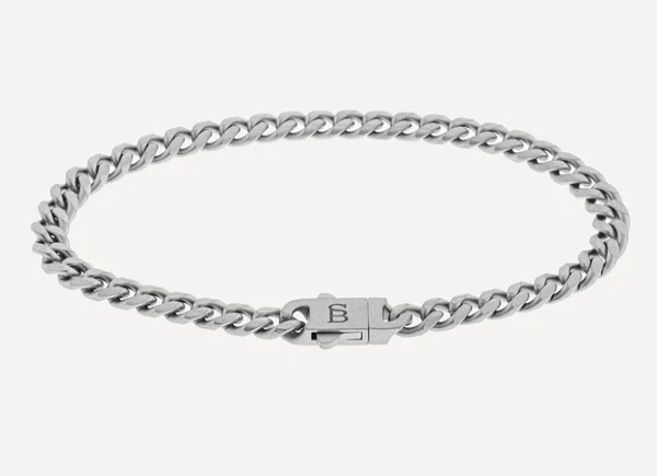 Steel&Barnett Herenarmband Staal Svelte Stephen Mat Zilver 