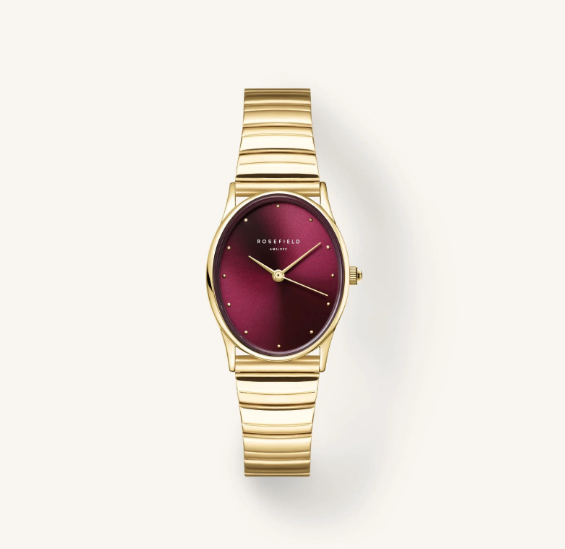 ROSEFIELD Horloge Oval Burgundy 
