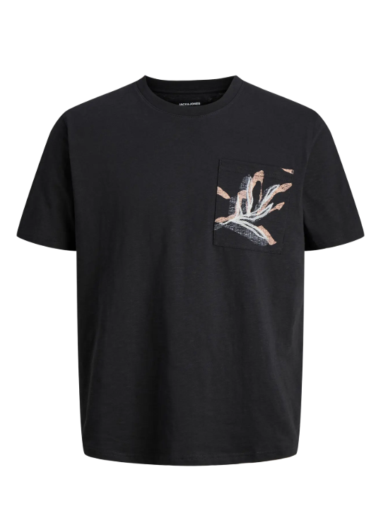 JACK & JONES Heren T-Shirt Printed Pocket DonkerGrijs 
