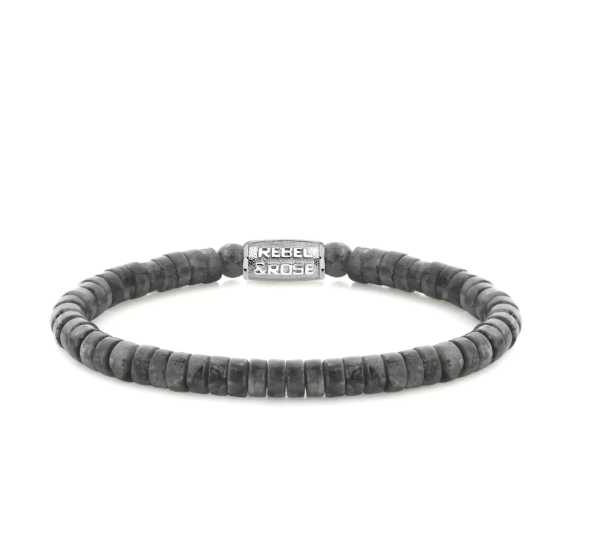 REBEL&ROSE Herenarmband Slices Grey Seduction 
