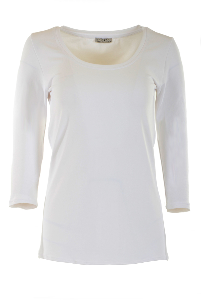 MAICAZZ Basis Shirt 3/4 Mouwen Toscane Wit 