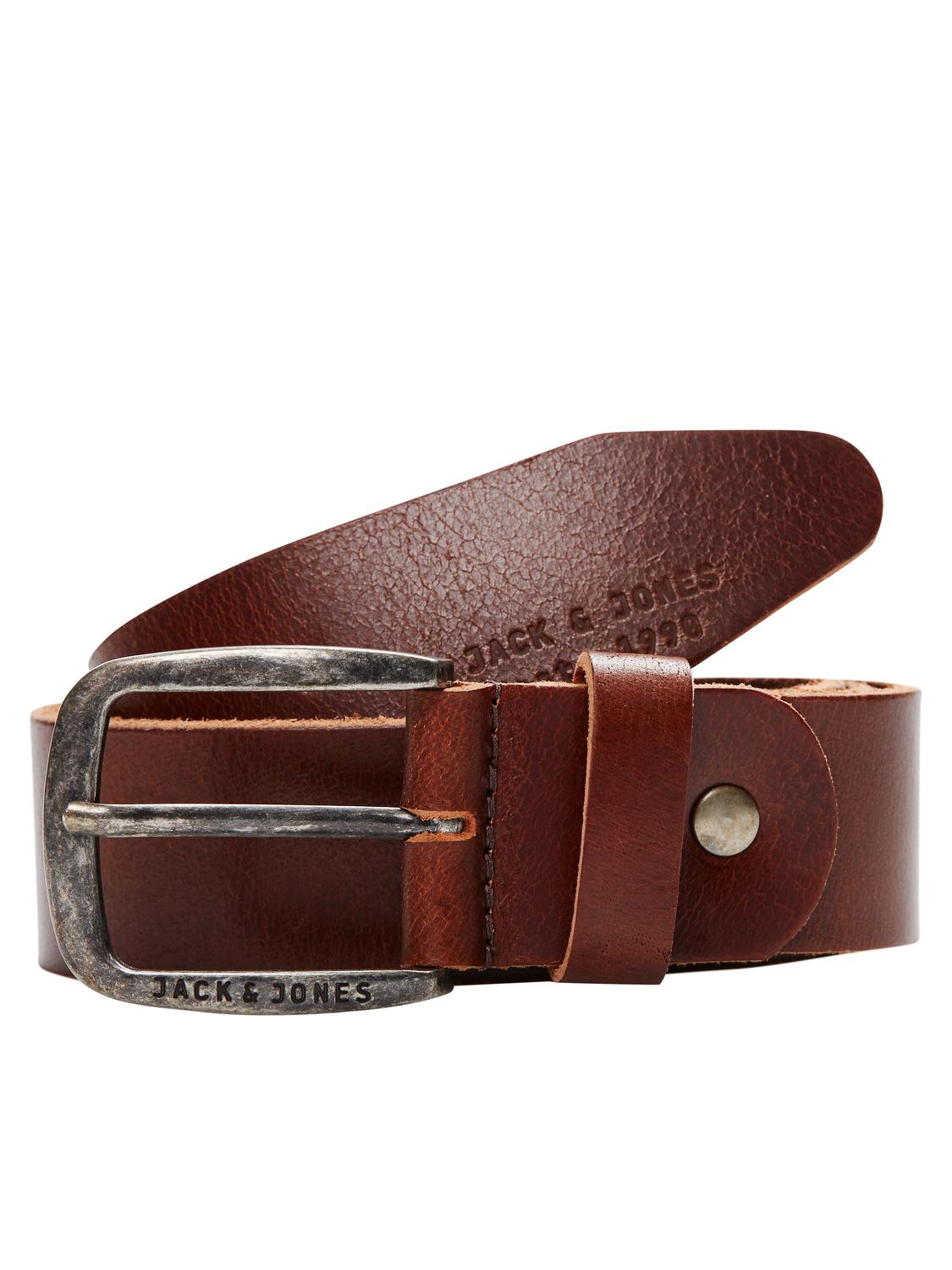 JACK&JONES Herenriem Paul Leer Black Coffee 