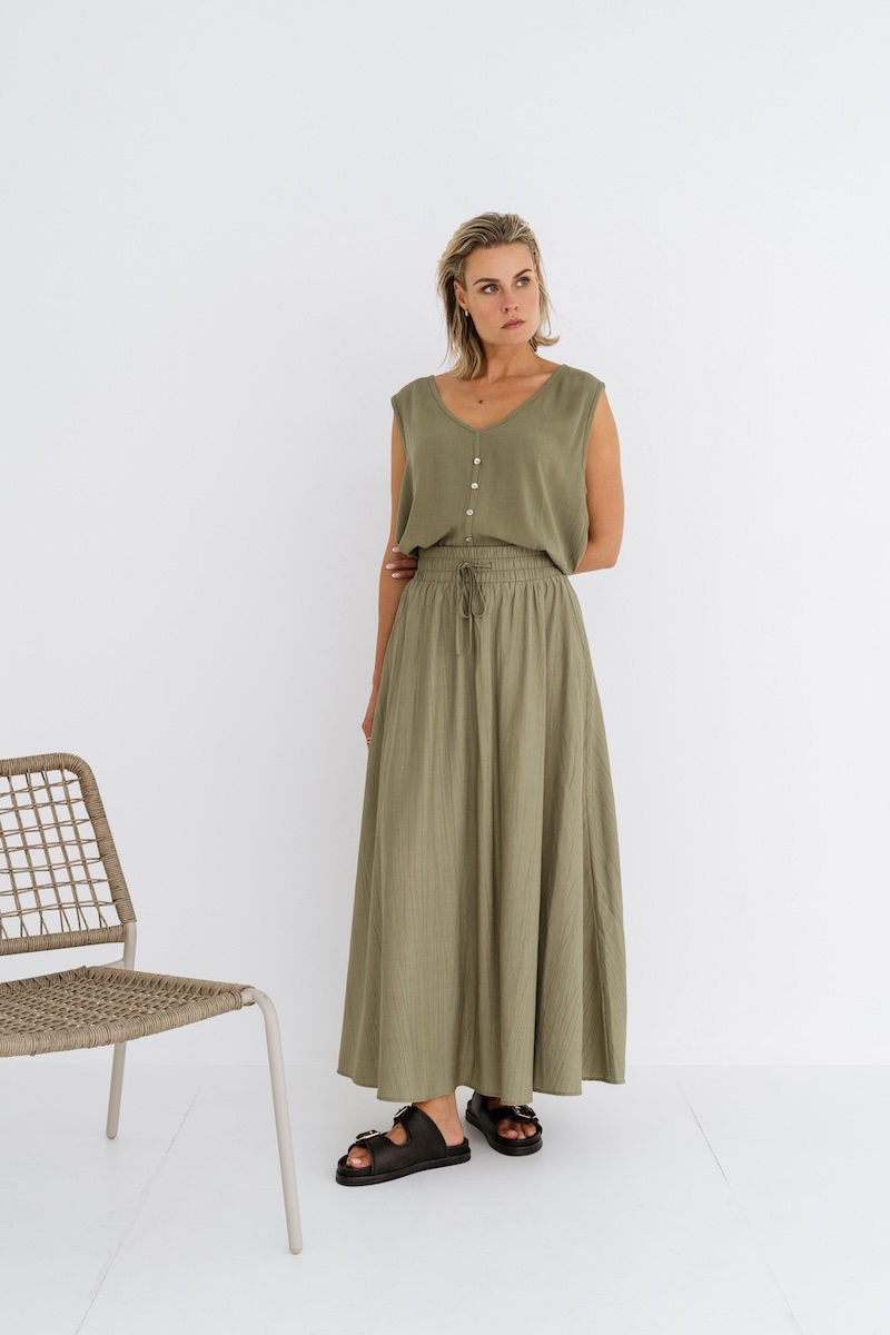 MAICAZZ Lange Rok Norah Light Army  - Afbeelding 2
