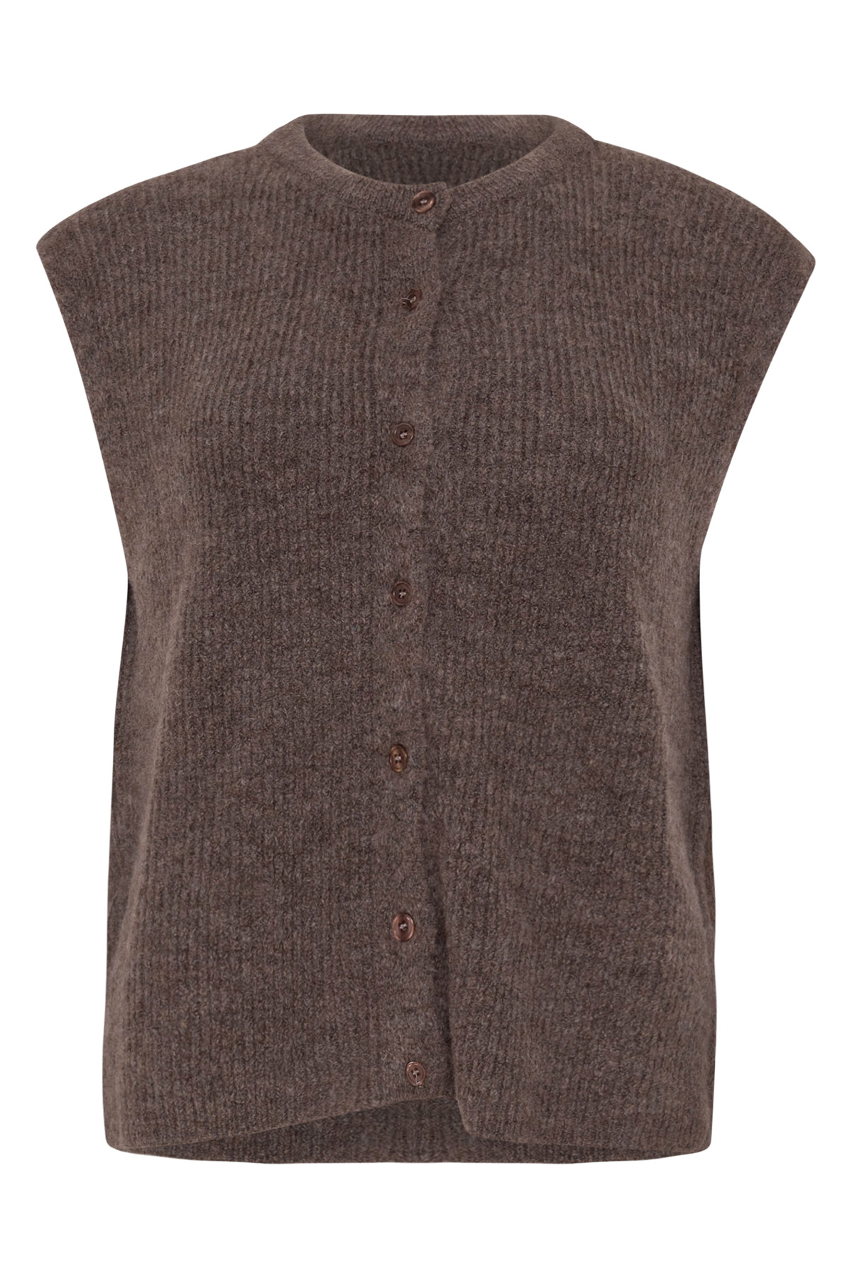 MAICAZZ Gebreid Dames Gilet Zana Dusty Bruin 
