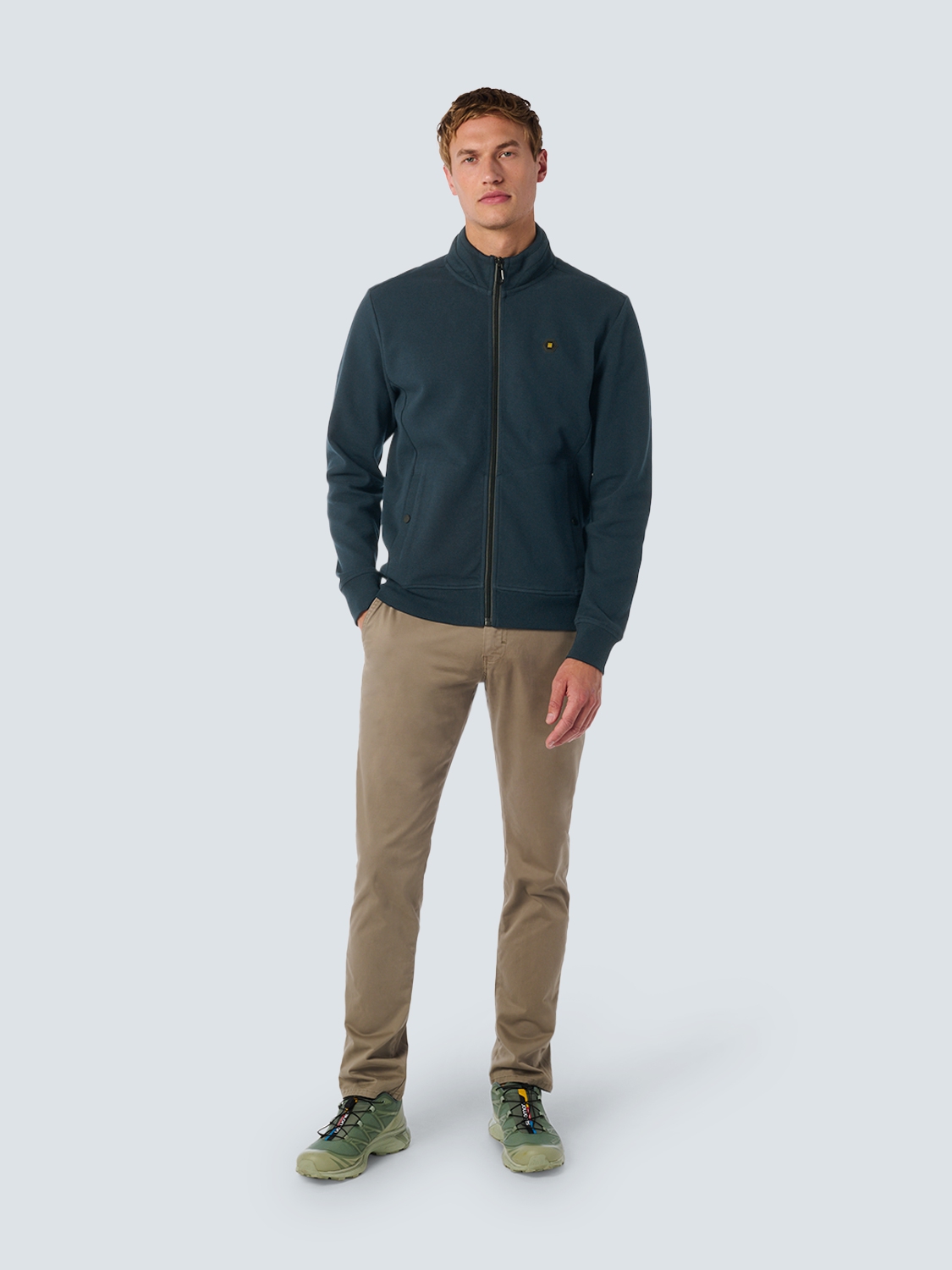 NO EXCESS Vest Met Rits Jacquard Night Blue - Afbeelding 2