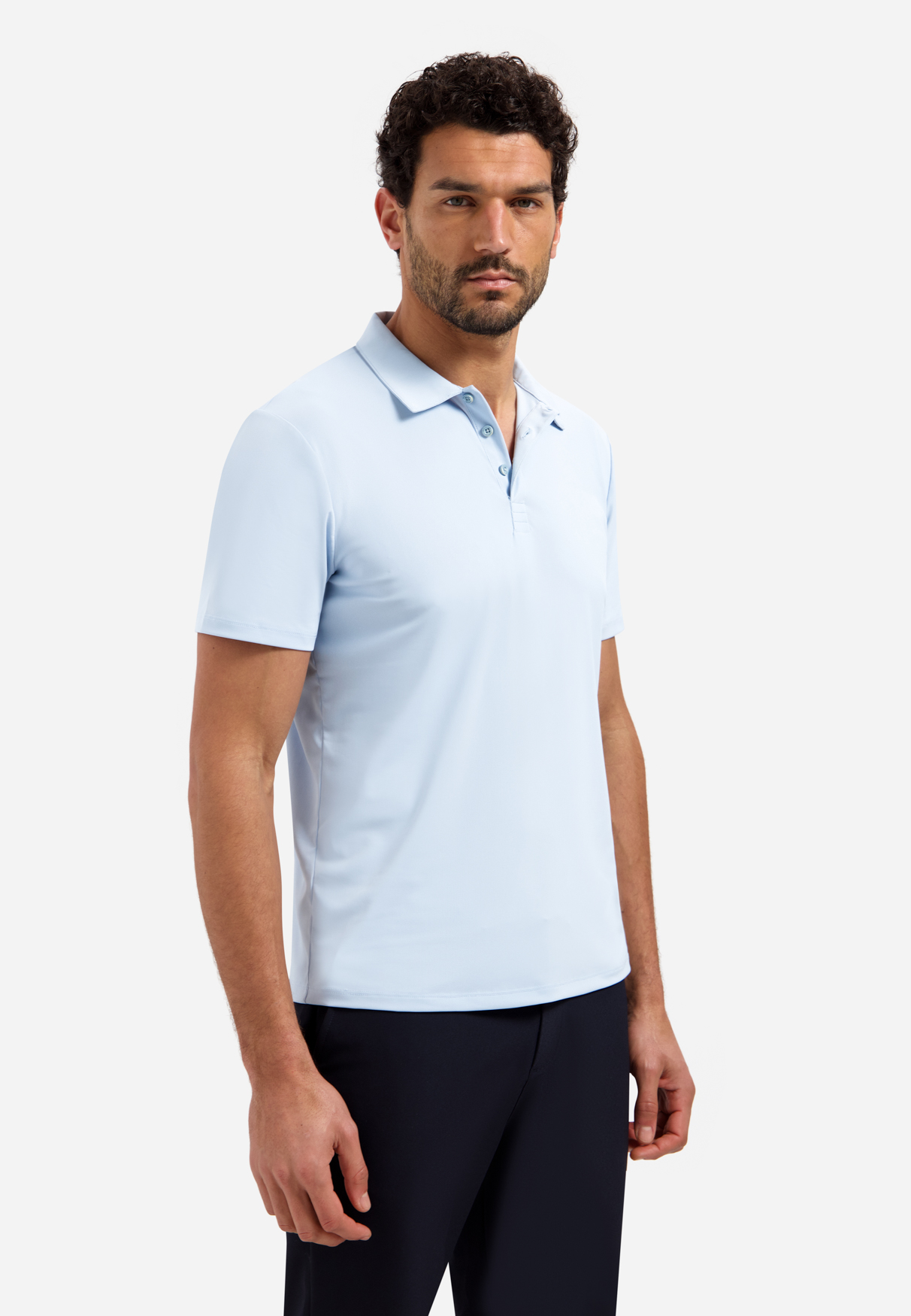 NO EXCESS Heren Poloshirt Travel Jersey Sedoc Lichtblauw